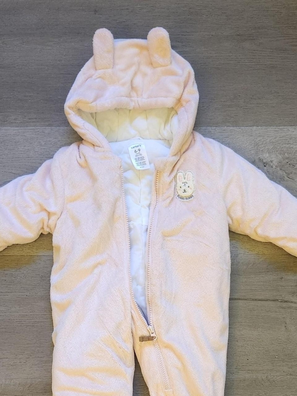 Carter's Light Pink Plush Hooded Sleep Sack with Bunny Ears